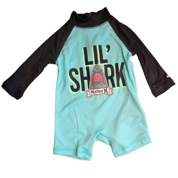Hurley Swim Newborn Boy Hurley Drifit Upf 5 Raglan Rash Guard Swim